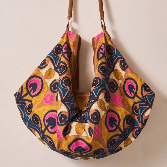 FREE PEOPLE Hypnotized Slouchy Tote In Jewel Tone NWT